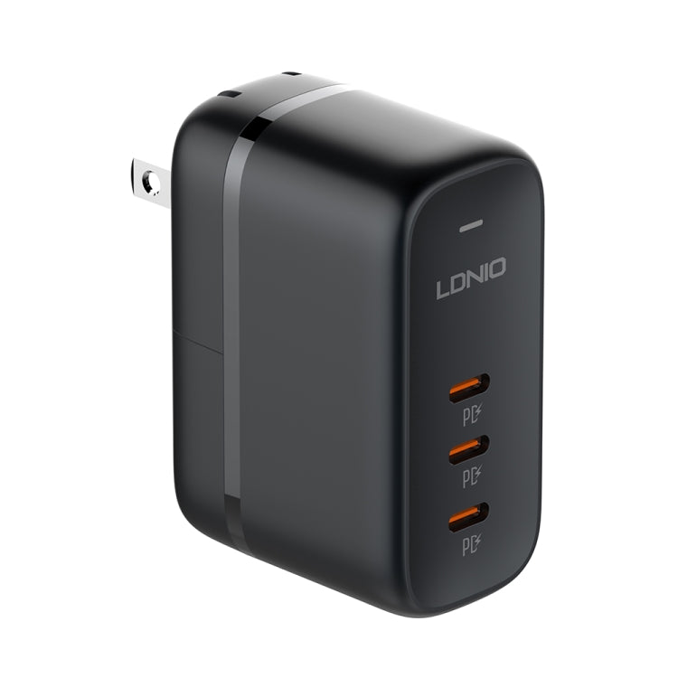 Cargador de interfaz LDNIO Q367 65W GaN con 3 puertos USB-C/Tipo-C y cable de datos USB-C/Tipo-C a USB-C/Tipo-C, EU Plug, UK Plug, US Plug