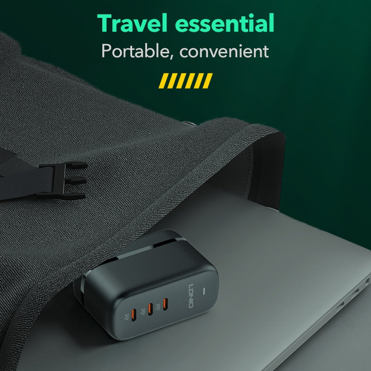 Cargador de interfaz LDNIO Q367 65W GaN con 3 puertos USB-C/Tipo-C y cable de datos USB-C/Tipo-C a USB-C/Tipo-C, EU Plug, UK Plug, US Plug
