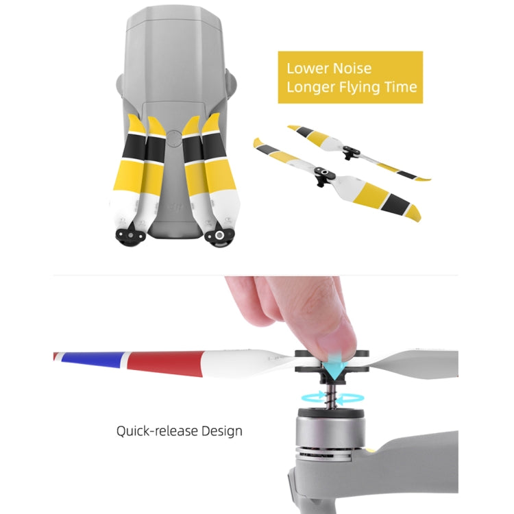 2 pares Sunnylife 7238F-3C para DJI Mavic Air 2 hélices de liberación rápida de dos colores de bajo ruido de doble cara