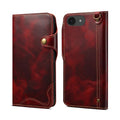 Estuche de cuero genuino con botón magnético y cera de aceite Denior B01 de piel de vaca, For iPhone 17e / 16e, For iPhone 16 Pro Max, For iPhone 16 Pro, For iPhone 16 Plus, For iPhone 16