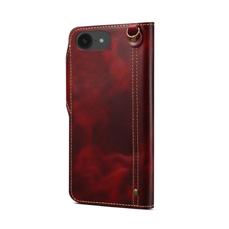 Estuche de cuero genuino con botón magnético y cera de aceite Denior B01 de piel de vaca, For iPhone 17e / 16e, For iPhone 16 Pro Max, For iPhone 16 Pro, For iPhone 16 Plus, For iPhone 16