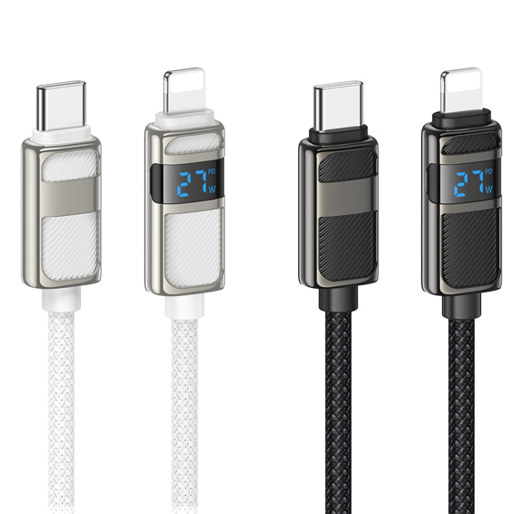 Cable de datos de carga USB-C/Tipo-C a PD de 8 pines con pantalla hoco U137, 1.2m