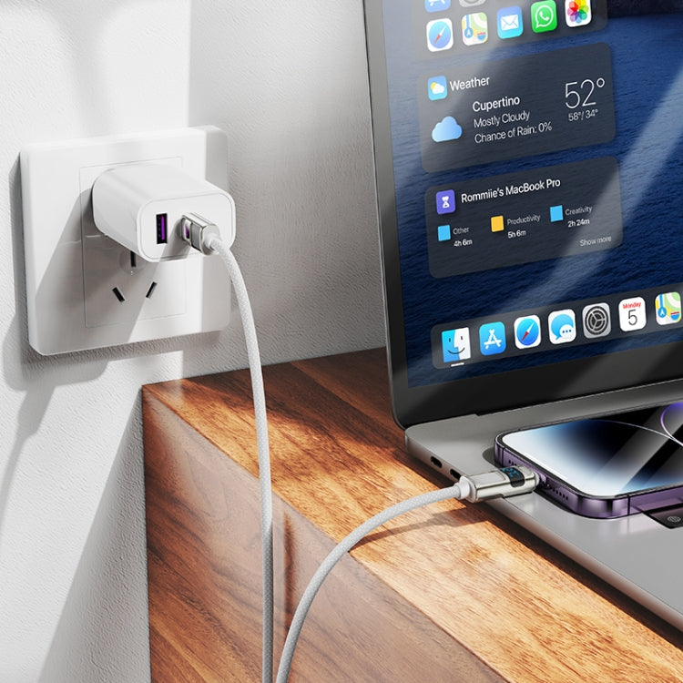 Cable de datos de carga USB-C/Tipo-C a PD de 8 pines con pantalla hoco U137, 1.2m