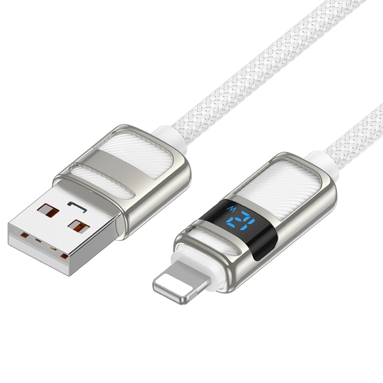 Cable de datos de carga USB a línea de 8 pines de 2,4 A con pantalla hoco U137, 1.2m