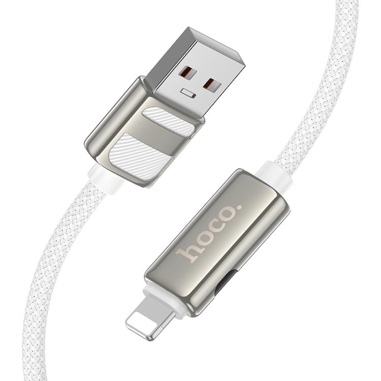 Cable de datos de carga USB a línea de 8 pines de 2,4 A con pantalla hoco U137, 1.2m