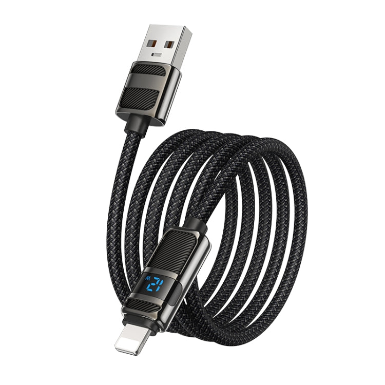 Cable de datos de carga USB a línea de 8 pines de 2,4 A con pantalla hoco U137, 1.2m