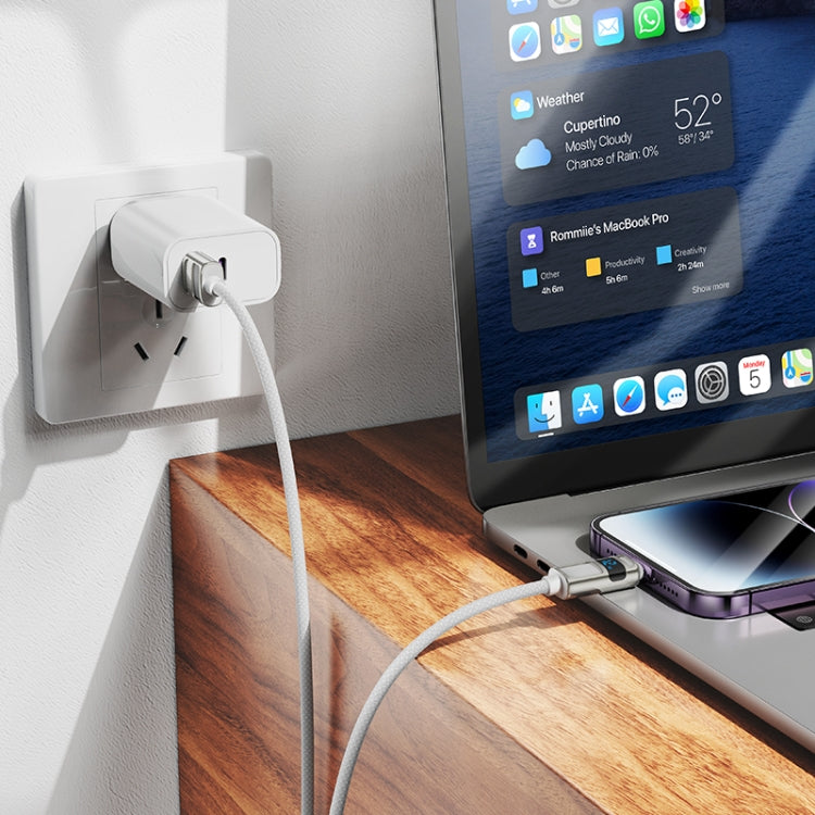 Cable de datos de carga USB a línea de 8 pines de 2,4 A con pantalla hoco U137, 1.2m
