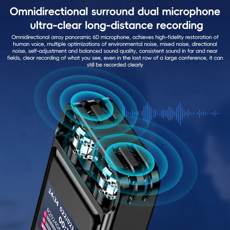 Grabadora de voz inteligente con reducción de ruido y micrófono dual omnidireccional ZD43B, 32GB, 64GB