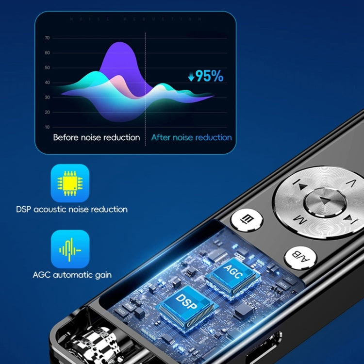 Grabadora de voz inteligente con reducción de ruido y micrófono dual omnidireccional ZD43B, 32GB, 64GB
