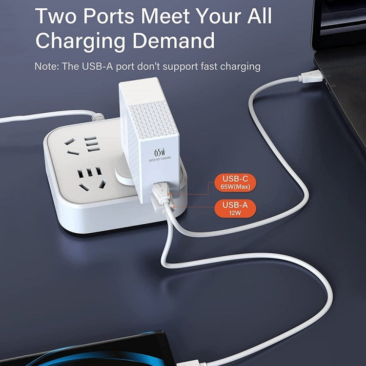 Cargador de viaje con adaptador de corriente USB LDNIO A2620C PD3.0 de 65 W y cable tipo C a tipo C, EU Plug, US Plug, UK Plug