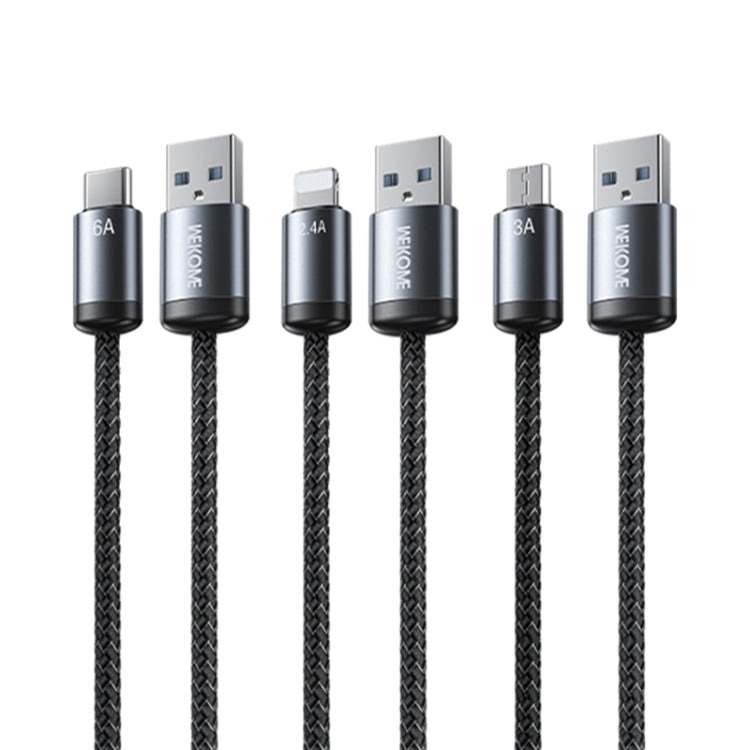 Cable de datos de carga rápida USB a 8 pines WK WDC-32i Raython Gen2 de 1 m y 2,4 A, WDC-32i