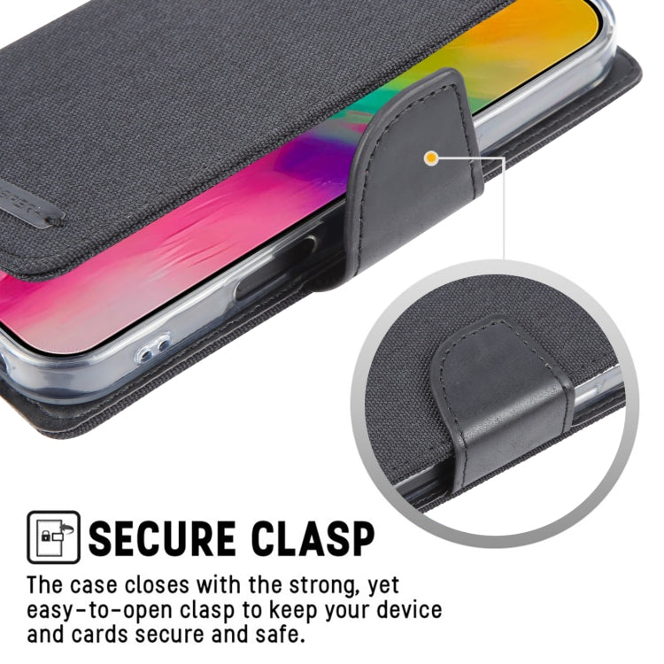 Funda para teléfono con tapa de cuero con textura de tela GOOSPERY CANVAS DIARY, For iPhone 16 Pro Max, For iPhone 16 Pro, For iPhone 16 Plus, For iPhone 16