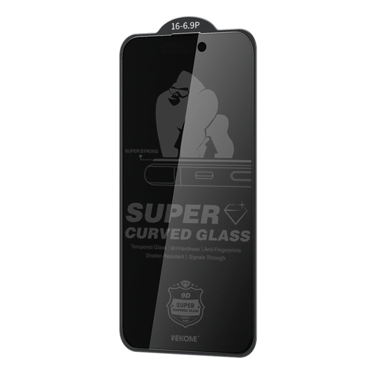 Película de vidrio templado con protección de privacidad de 28 grados y curva 6D de King Kong WK WTP-092, For iPhone 16 Pro Max, For iPhone 16 Pro, For iPhone 16 Plus / 15 Plus, For iPhone 16 / 15