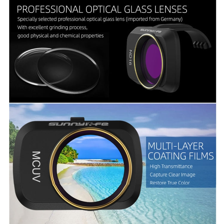 Sunnylife MM-FI9258 para DJI Mavic mini 6 en 1 Drone MCUV+CPL+ND4+ND8+ND16+ND32 Filtro de lente, MCUV+CPL+ND4+ND8+ND16+ND32