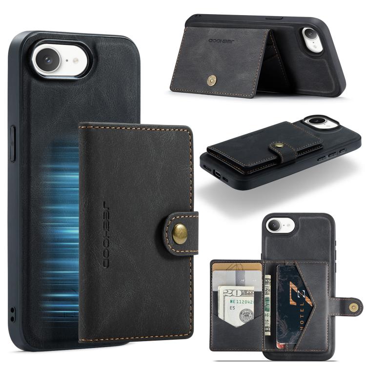 Funda para teléfono con billetera magnética desmontable estilo retro JEEHOOD J01, For iPhone 17e / 16e, For iPhone 17 Pro Max, For iPhone 17 Pro, For iPhone Air, For iPhone 16 Pro Max, For iPhone 16 Pro