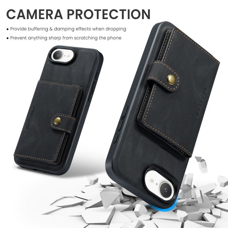 Funda para teléfono con billetera magnética desmontable estilo retro JEEHOOD J01, For iPhone 17e / 16e, For iPhone 17 Pro Max, For iPhone 17 Pro, For iPhone Air, For iPhone 16 Pro Max, For iPhone 16 Pro