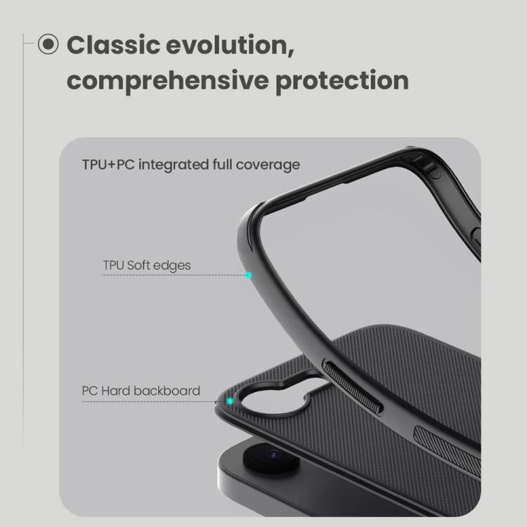 Funda para teléfono de PC y TPU Frosted Shield Pro de NILLKIN, For iPhone 17e / 16e, For iPhone 17, For iPhone 16