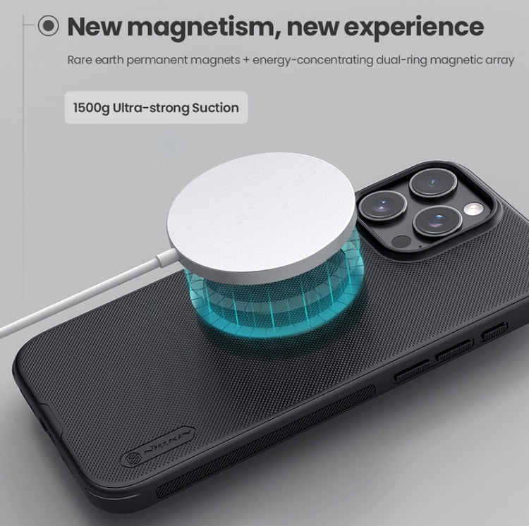 Funda magnética para teléfono Magsafe Frosted Shield Pro de NILLKIN, For iPhone 16 Pro Max, For iPhone 16 Pro