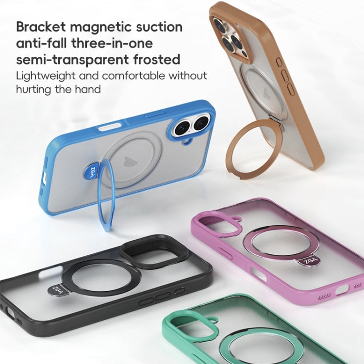 Estuche híbrido de TPU para teléfono con soporte para PC Magsafe de ZGA, For iPhone 16 Pro Max, For iPhone 16 Pro