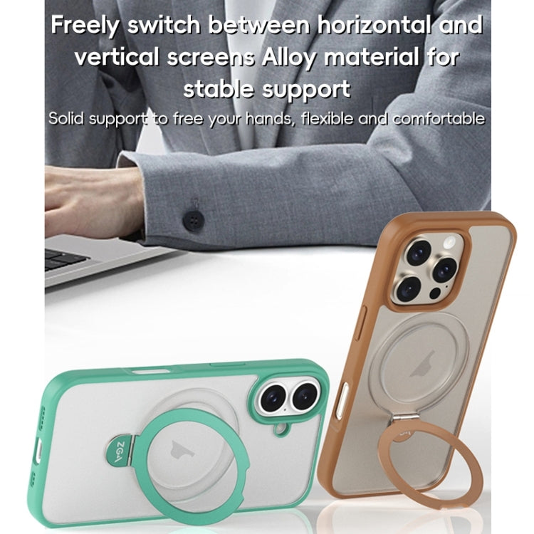Estuche híbrido de TPU para teléfono con soporte para PC Magsafe de ZGA, For iPhone 16 Pro Max, For iPhone 16 Pro