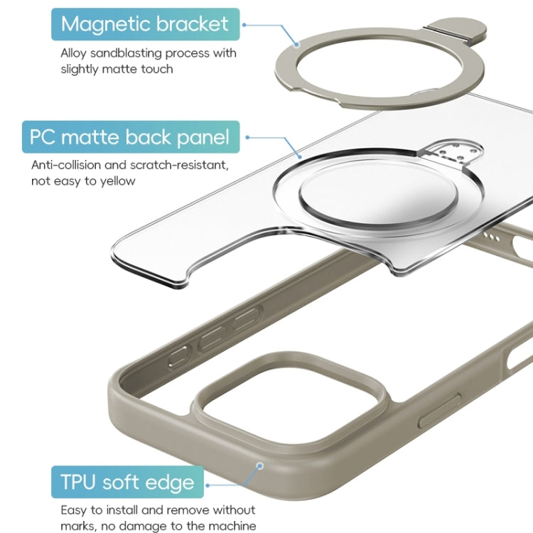 Estuche híbrido de TPU para teléfono con soporte para PC Magsafe de ZGA, For iPhone 16 Pro Max, For iPhone 16 Pro