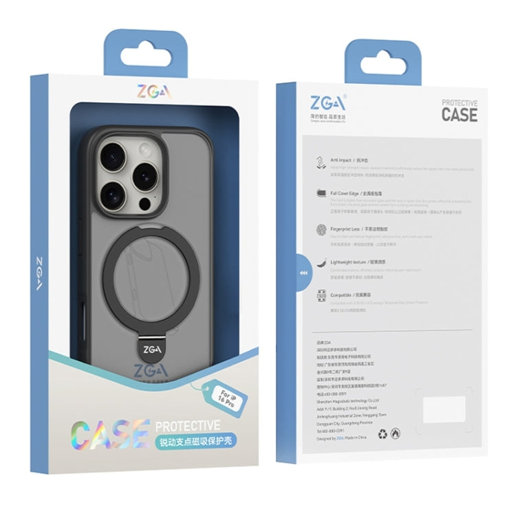 Estuche híbrido de TPU para teléfono con soporte para PC Magsafe de ZGA, For iPhone 16 Pro Max, For iPhone 16 Pro
