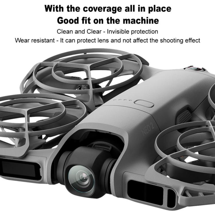 2 piezas/juego de película de lente de cámara trasera de vidrio IMAK HD, For DJI Neo 2, For DJI Neo