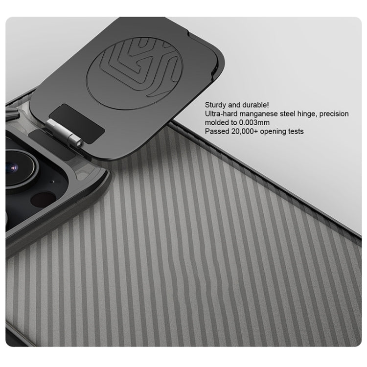 Funda para teléfono translúcida para PC NILLKIN CamShield Prop, For iPhone 16 Pro Max, For iPhone 16 Pro