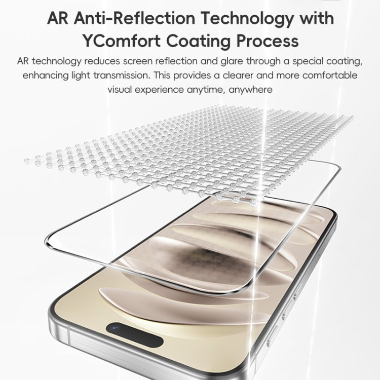 Película de vidrio templado antirreflejo Corning AR de la serie King Kong de Benks, For iPhone 16 Pro Max, For iPhone 16 Pro, For iPhone 16 Plus, For iPhone 16