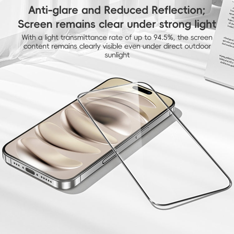 Película de vidrio templado antirreflejo Corning AR de la serie King Kong de Benks, For iPhone 16 Pro Max, For iPhone 16 Pro, For iPhone 16 Plus, For iPhone 16