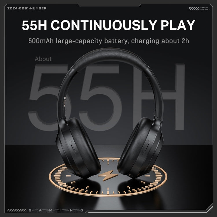 Auriculares inalámbricos Bluetooth con reducción de ruido dual montados en la cabeza ONIKUMA GT811, GT811(Black)