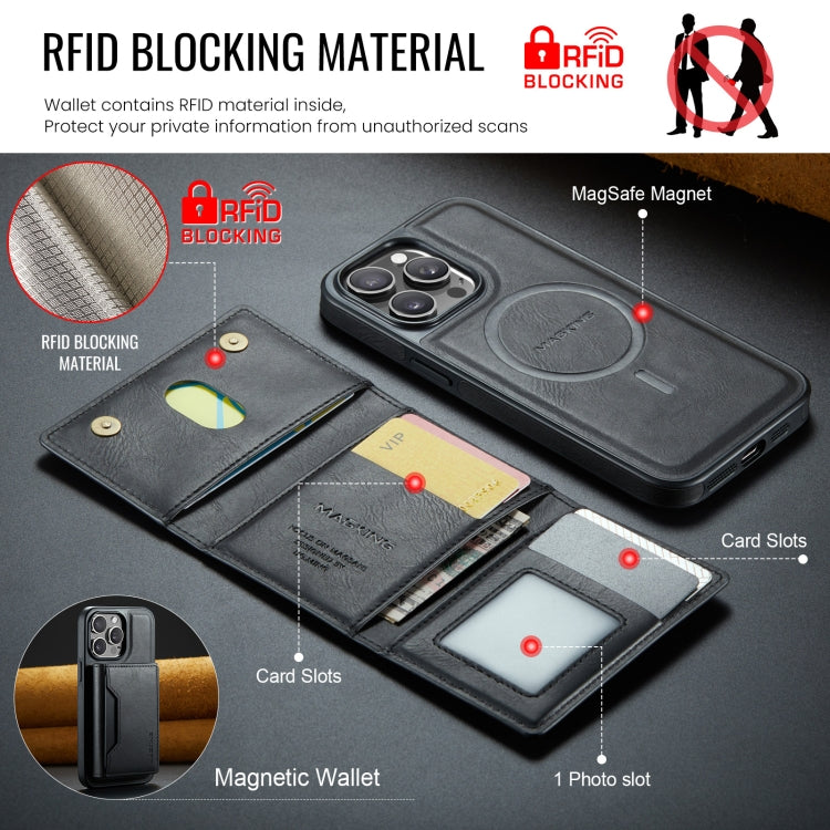 Estuche para teléfono desmontable con funda para tarjeta RFID MagSafe serie DG.MING MAGKING-K2, For iPhone 15 Pro Max, For iPhone 14 Plus, For iPhone 14, For iPhone 14 Pro, For iPhone 14 Pro Max, For iPhone 13 Pro Max, For iPhone 13 Pro, For iPhone 13 ...