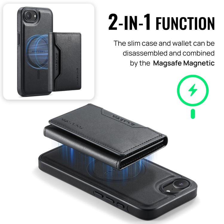 Estuche para teléfono desmontable con funda para tarjeta RFID MagSafe serie DG.MING MAGKING-K2, For iPhone 17e / 16e, For iPhone 17 Pro Max, For iPhone 17 Pro, For iPhone 17, For iPhone Air, For iPhone 16 Pro Max, For iPhone 16 Pro, For iPhone 16 Plus ...