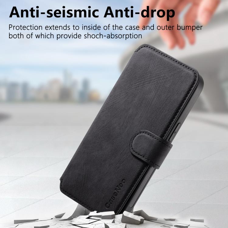 CaseNeo MagSafe RFID - Funda de cuero retro antirrobo para teléfono, For iPhone 17e / 16e, For iPhone 17 Pro Max, For iPhone 17 Pro, For iPhone 17, For iPhone Air, For iPhone 16 Pro Max, For iPhone 16 Pro, For iPhone 16 Plus