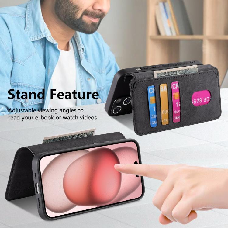 CaseNeo MagSafe RFID - Funda de cuero retro antirrobo para teléfono, For iPhone 17e / 16e, For iPhone 17 Pro Max, For iPhone 17 Pro, For iPhone 17, For iPhone Air, For iPhone 16 Pro Max, For iPhone 16 Pro, For iPhone 16 Plus