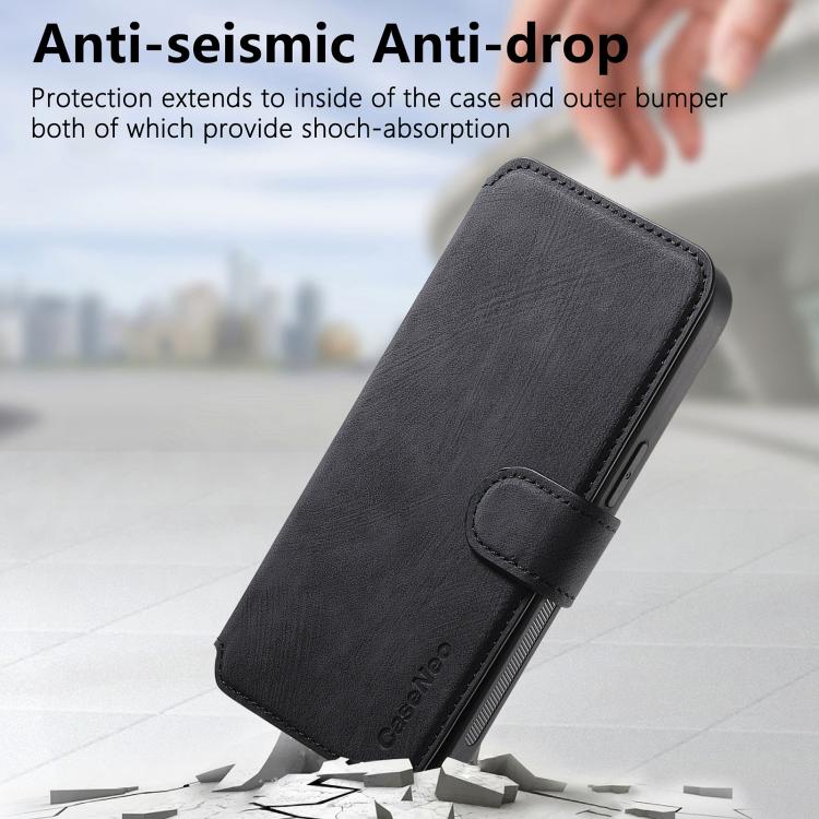 CaseNeo MagSafe RFID - Funda de cuero retro antirrobo para teléfono, For iPhone 17e / 16e, For iPhone 17 Pro Max, For iPhone 17 Pro, For iPhone 17, For iPhone Air, For iPhone 16 Pro Max, For iPhone 16 Pro, For iPhone 16 Plus