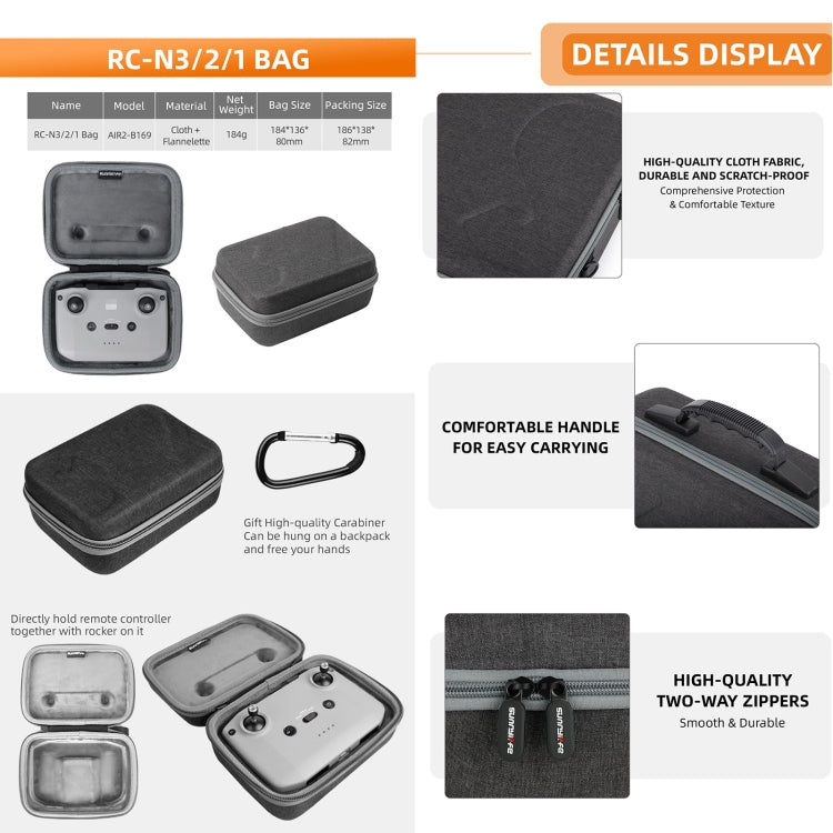 Estuche de transporte para DJI Air 3S/Air 3 Sunnylife, B657 For DJI RC 2 / 1 Control Bag, A3-B658 Drone Body Bag, A3-B659 Simplified Bag, A3-B660 Batteries Bag