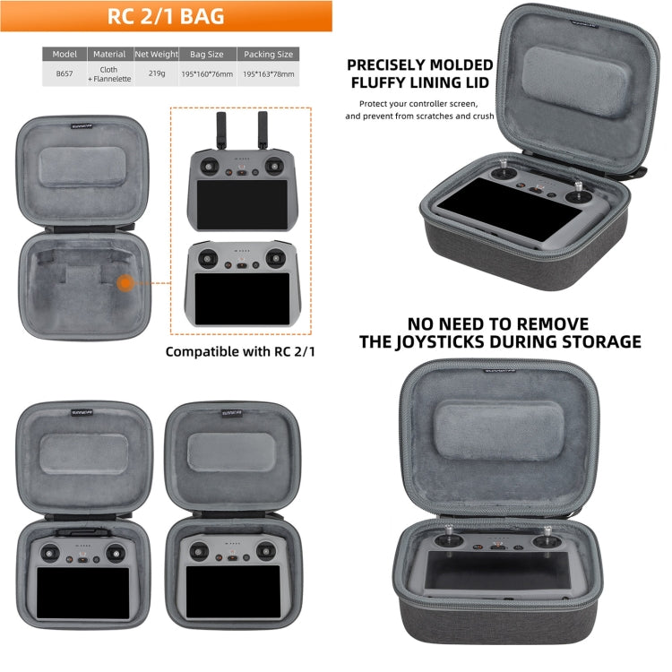 Estuche de transporte para DJI Air 3S/Air 3 Sunnylife, B657 For DJI RC 2 / 1 Control Bag, A3-B658 Drone Body Bag, A3-B659 Simplified Bag, A3-B660 Batteries Bag