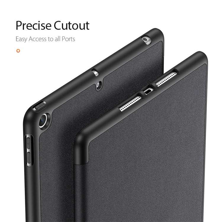 DUX DUCIS Domo Series Estuche de cuero de PU magnético con tapa horizontal con tres soportes plegables y ranura para bolígrafo, For iPad 9.7 inch(2017)/9.7 inch(2018)/iPad 6