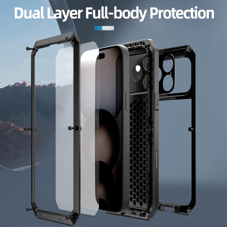 Funda metálica para teléfono con triple protección RedPepper, For iPhone 17 Pro Max, For iPhone 17 Pro, For iPhone 17, For iPhone Air, For iPhone 16 Pro Max, For iPhone 16 Pro, For iPhone 16 Plus, For iPhone 16