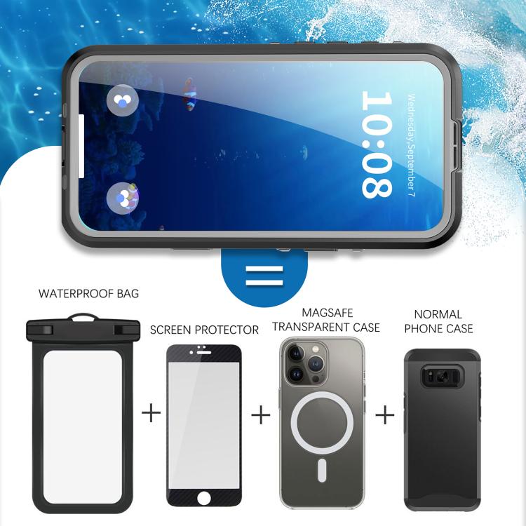 Funda para teléfono con protección MagSafe triple a prueba de agua IP68 con puntos transparentes de RedPepper, For iPhone 17 Pro Max, For iPhone 17 Pro, For iPhone 17, For iPhone Air, For iPhone 16 Pro Max, For iPhone 16 Pro, For iPhone 16 Plus        ...