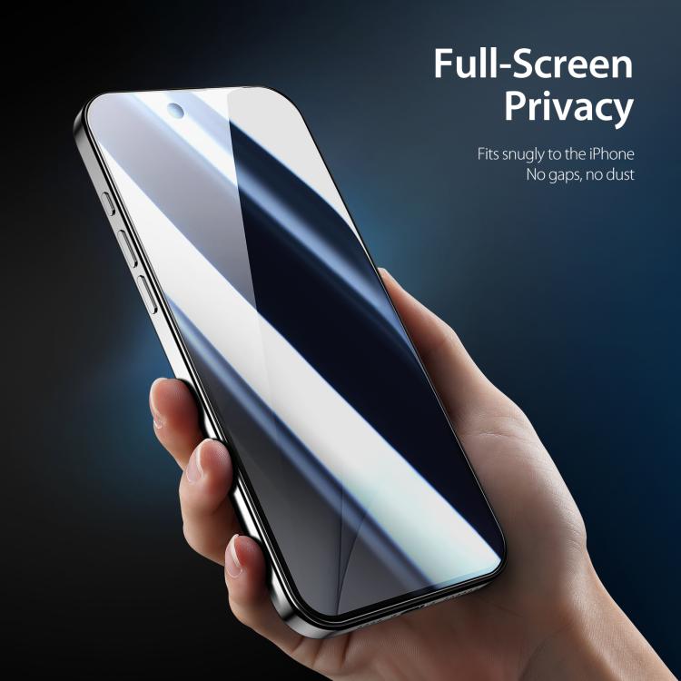 5 piezas DUX DUCIS 0,33 mm 9H Película de vidrio templado HD antiespía de aluminio de alta calidad, For iPhone 17e / 16e, For iPhone 17 Pro Max, For iPhone 17 Pro, For iPhone 17, For iPhone Air, For iPhone 16 Pro Max, For iPhone 16 Pro, For iPhone 16 P...
