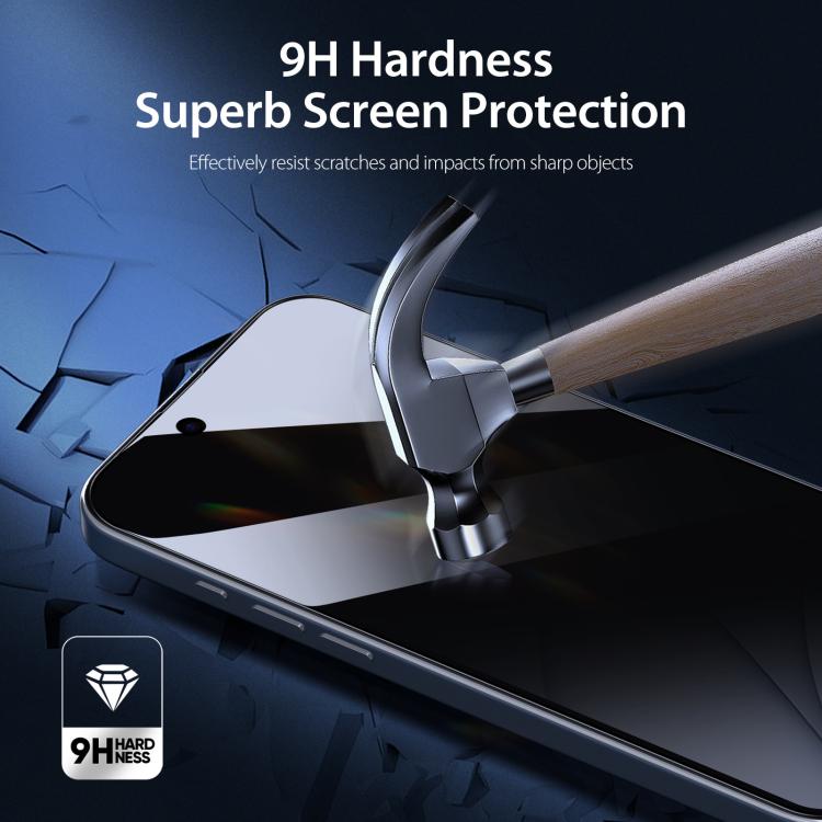 5 piezas DUX DUCIS 0,33 mm 9H Película de vidrio templado HD antiespía de aluminio de alta calidad, For iPhone 17e / 16e, For iPhone 17 Pro Max, For iPhone 17 Pro, For iPhone 17, For iPhone Air, For iPhone 16 Pro Max, For iPhone 16 Pro, For iPhone 16 P...