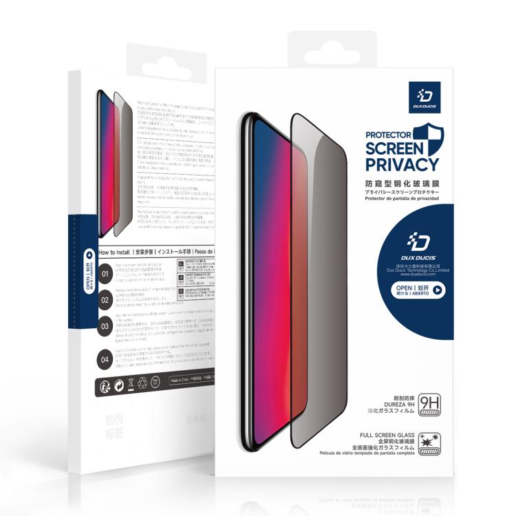 5 piezas DUX DUCIS 0,33 mm 9H Película de vidrio templado HD antiespía de aluminio de alta calidad, For iPhone 17e / 16e, For iPhone 17 Pro Max, For iPhone 17 Pro, For iPhone 17, For iPhone Air, For iPhone 16 Pro Max, For iPhone 16 Pro, For iPhone 16 P...