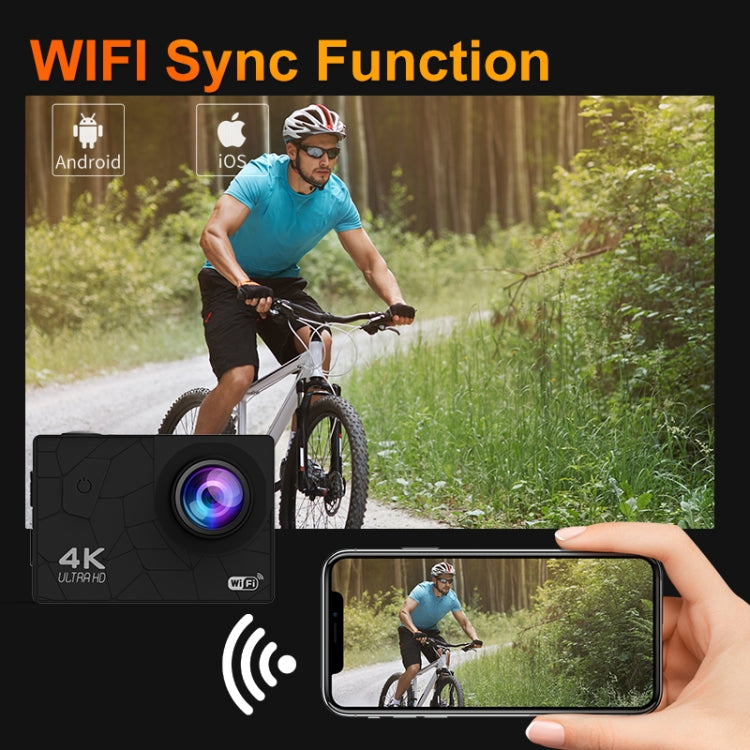 Cámara de acción WiFi 4K con gran angular y pantalla IPS HD de 2,0 pulgadas i5-361, I5-361 with RC, I5-361 without RC