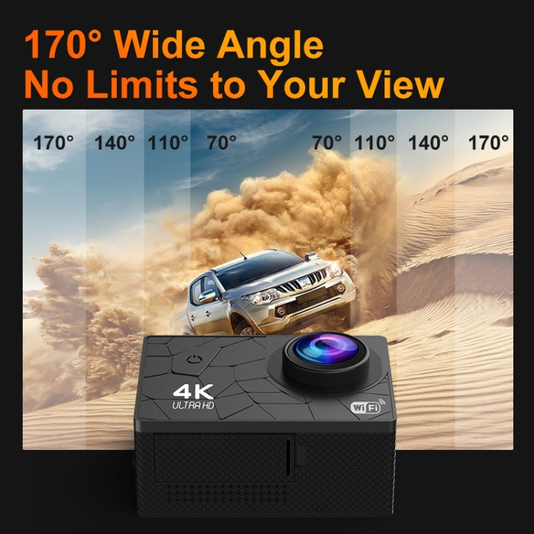 Cámara de acción WiFi 4K con gran angular y pantalla IPS HD de 2,0 pulgadas i5-361, I5-361 with RC, I5-361 without RC