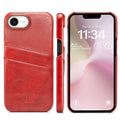 Funda para teléfono de cuero sintético con ranuras para tarjetas y textura de cera al óleo retro Fierre Shann, For iPhone 17e / 16e, For iPhone 17 Pro Max, For iPhone 17 Pro, For iPhone 17, For iPhone Air, For iPhone 16 Pro Max, For iPhone 16 Pro      ...