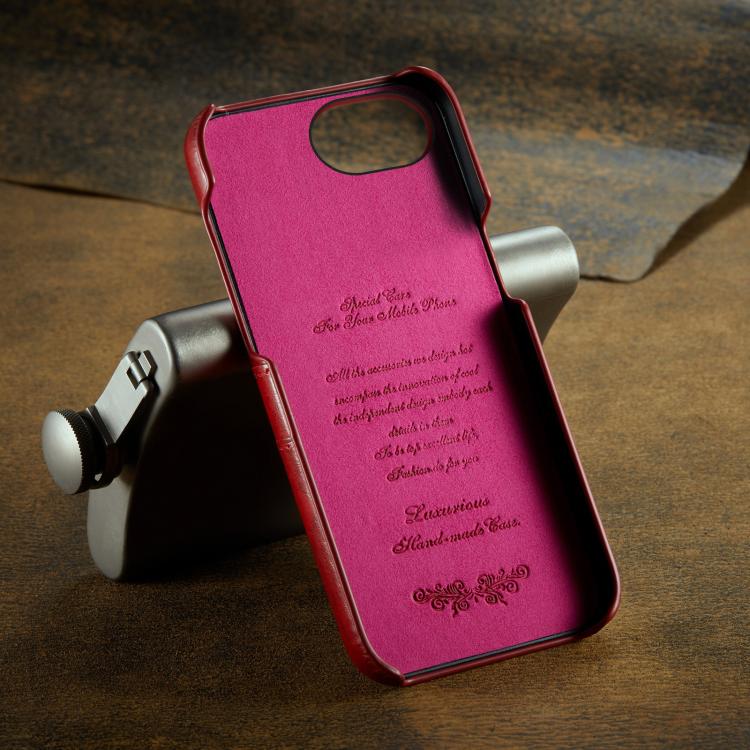 Funda para teléfono de cuero sintético con ranuras para tarjetas y textura de cera al óleo retro Fierre Shann, For iPhone 17e / 16e, For iPhone 17 Pro Max, For iPhone 17 Pro, For iPhone 17, For iPhone Air, For iPhone 16 Pro Max, For iPhone 16 Pro      ...