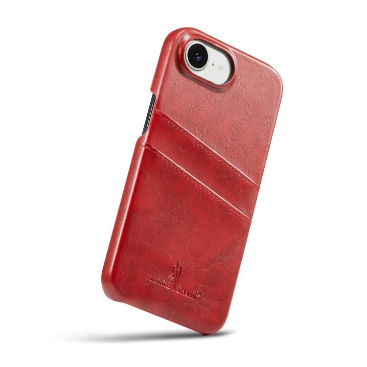 Funda para teléfono de cuero sintético con ranuras para tarjetas y textura de cera al óleo retro Fierre Shann, For iPhone 17e / 16e, For iPhone 17 Pro Max, For iPhone 17 Pro, For iPhone 17, For iPhone Air, For iPhone 16 Pro Max, For iPhone 16 Pro      ...