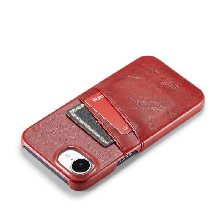 Funda para teléfono de cuero sintético con ranuras para tarjetas y textura de cera al óleo retro Fierre Shann, For iPhone 17e / 16e, For iPhone 17 Pro Max, For iPhone 17 Pro, For iPhone 17, For iPhone Air, For iPhone 16 Pro Max, For iPhone 16 Pro      ...